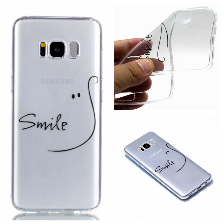 Pattern Printing TPU Phone Shell for Samsung Galaxy S8+ SM-G955 - Smile-1