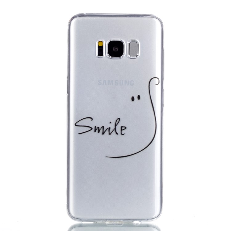 Pattern Printing TPU Phone Shell for Samsung Galaxy S8+ SM-G955 - Smile-2
