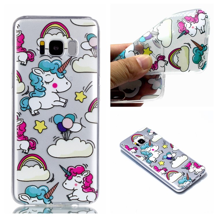 Pattern Printing Flexible TPU Mobile Case for Samsung Galaxy S8 Plus SM-G955 - Cartoon Unicorn-1