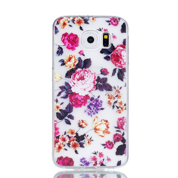 Pattern Printing TPU Mobile Phone Case for Samsung Galaxy S6 SM-G9200 - Beautiful Flowers-2