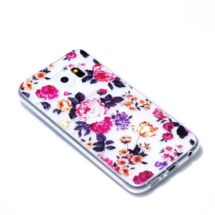 Pattern Printing TPU Mobile Phone Case for Samsung Galaxy S6 SM-G9200 - Beautiful Flowers-3