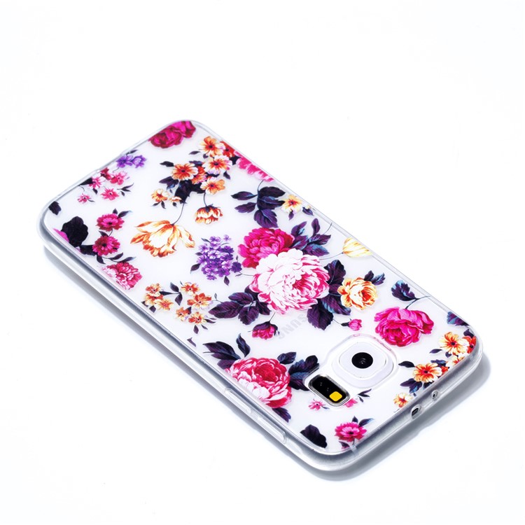 Pattern Printing TPU Mobile Phone Case for Samsung Galaxy S6 SM-G9200 - Beautiful Flowers-4