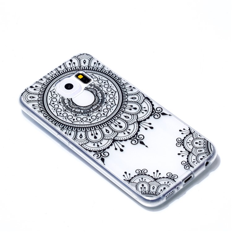 Pattern Printing TPU Mobile Phone Cover for Samsung Galaxy S6 SM-G9200 - Lace Pattern-3