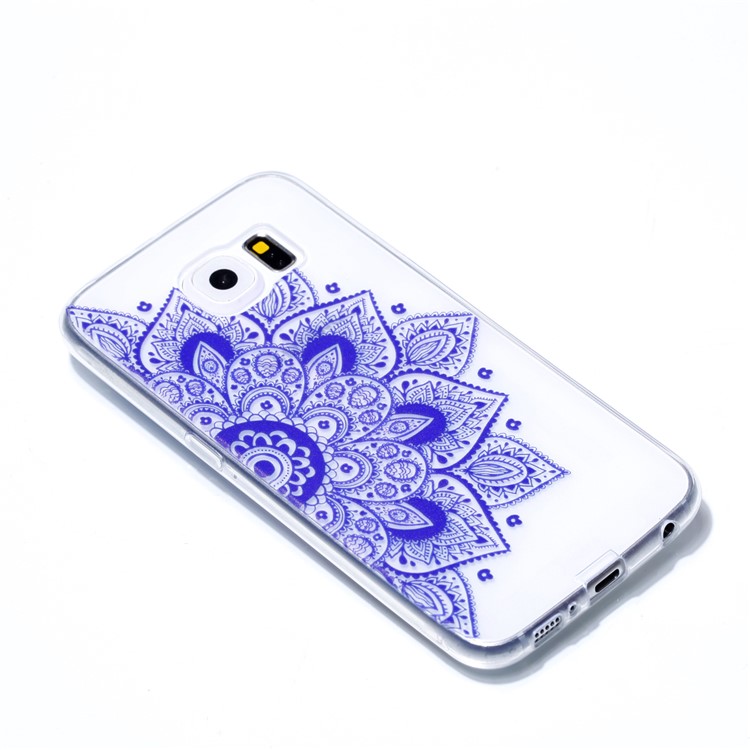 Pattern Printing TPU Mobile Phone Shell for Samsung Galaxy S6 SM-G9200 - Mandala Flower-3