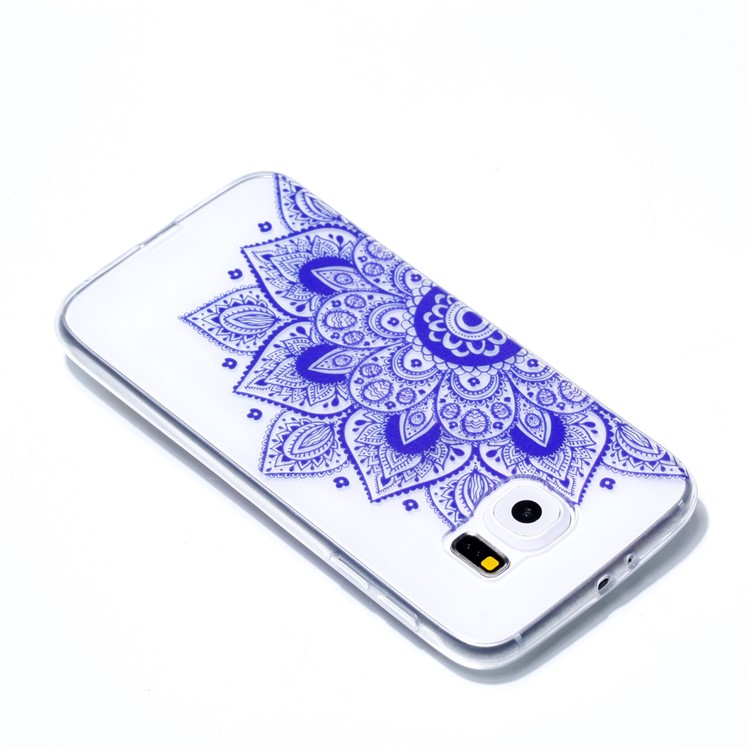 Pattern Printing TPU Mobile Phone Shell for Samsung Galaxy S6 SM-G9200 - Mandala Flower-4
