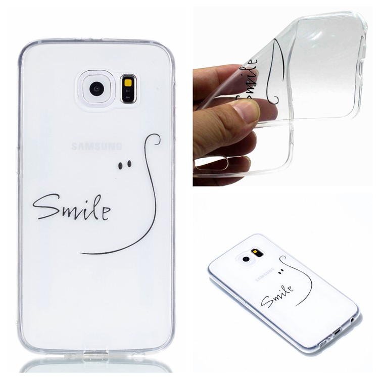 Pattern Printing TPU Mobile Cover for Samsung Galaxy S6 SM-G9200 - Smile-1