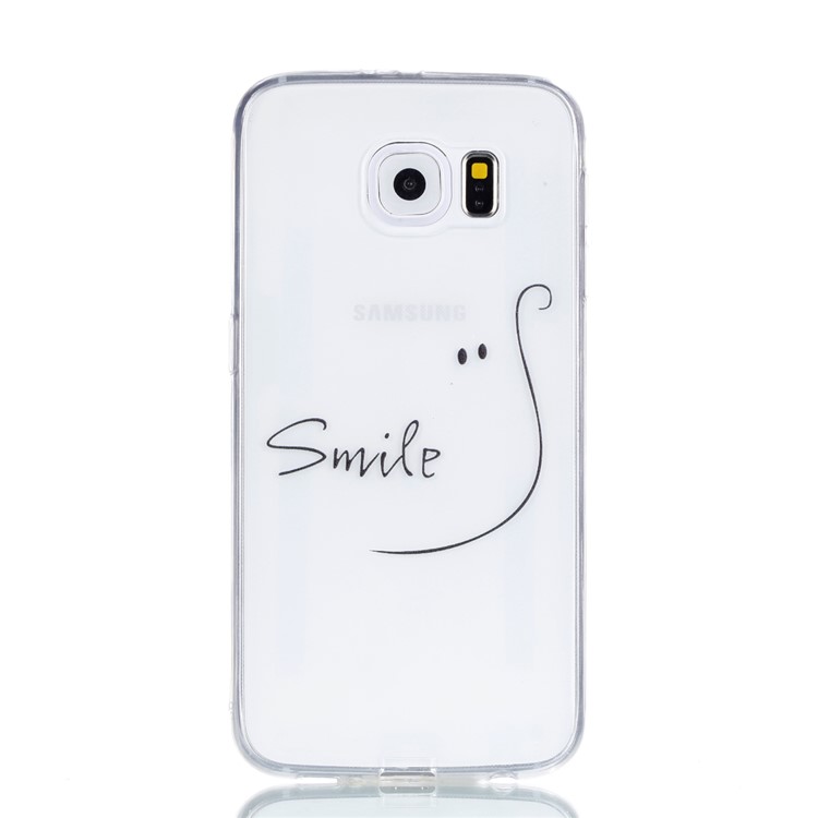 Pattern Printing TPU Mobile Cover for Samsung Galaxy S6 SM-G9200 - Smile-2