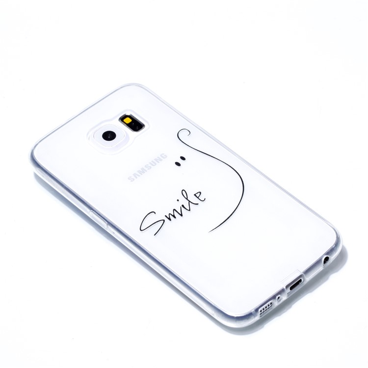 Pattern Printing TPU Mobile Cover for Samsung Galaxy S6 SM-G9200 - Smile-3