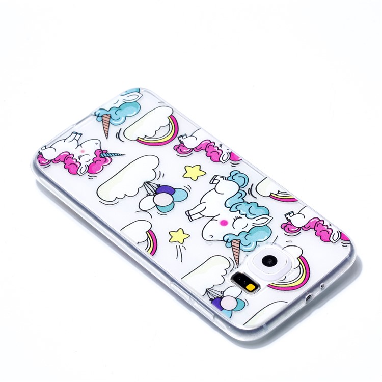 Pattern Printing TPU Mobile Shell for Samsung Galaxy S6 SM-G9200 - Cartoon Unicorn-3