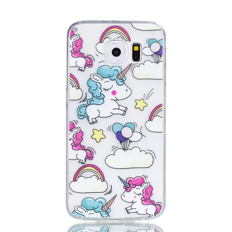 Pattern Printing TPU Mobile Shell for Samsung Galaxy S6 SM-G9200 - Cartoon Unicorn-4