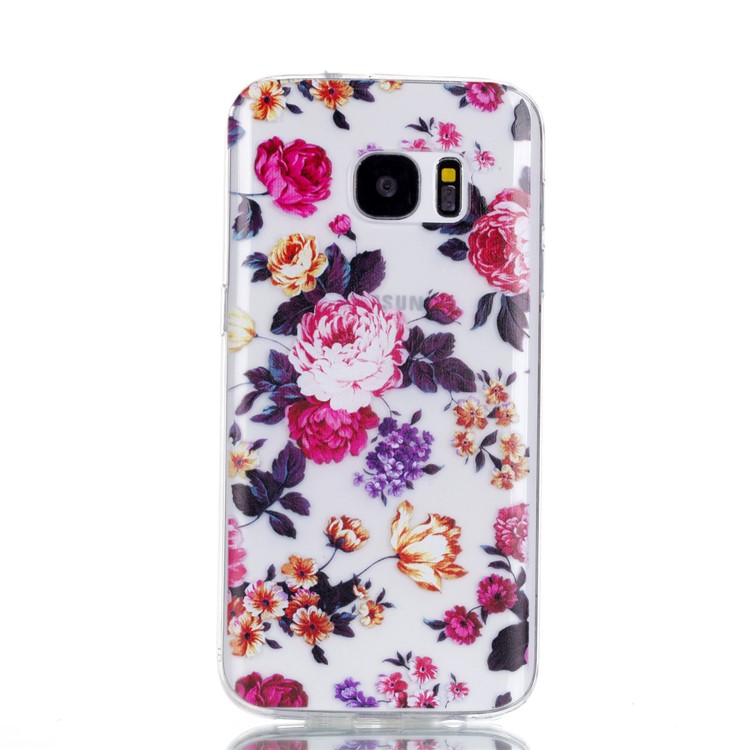 Pattern Printing TPU Protection Back Case for Samsung Galaxy S7 SM-G930 - Beautiful Flowers-2