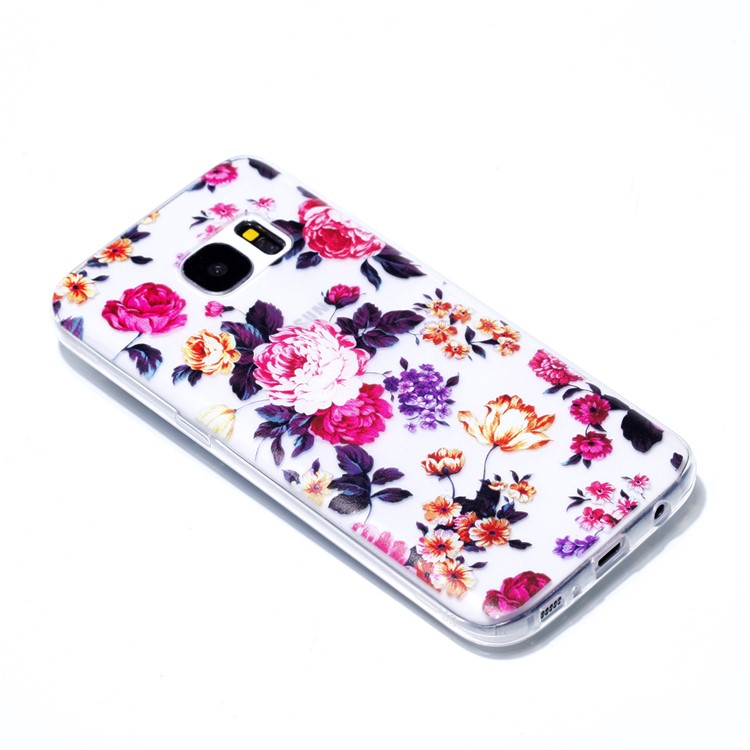 Pattern Printing TPU Protection Back Case for Samsung Galaxy S7 SM-G930 - Beautiful Flowers-3