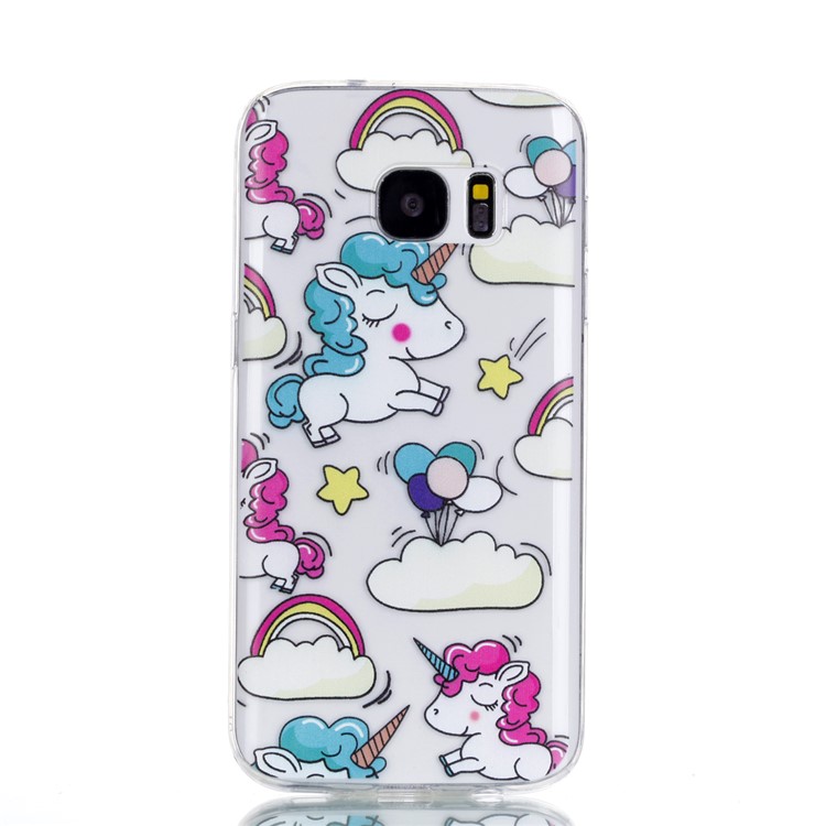 Pattern Printing TPU Protection Back Shell for Samsung Galaxy S7 SM-G930 - Cartoon Unicorn-2