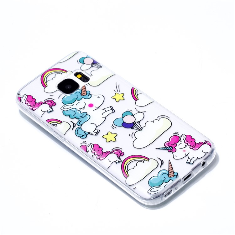 Pattern Printing TPU Protection Back Shell for Samsung Galaxy S7 SM-G930 - Cartoon Unicorn-3