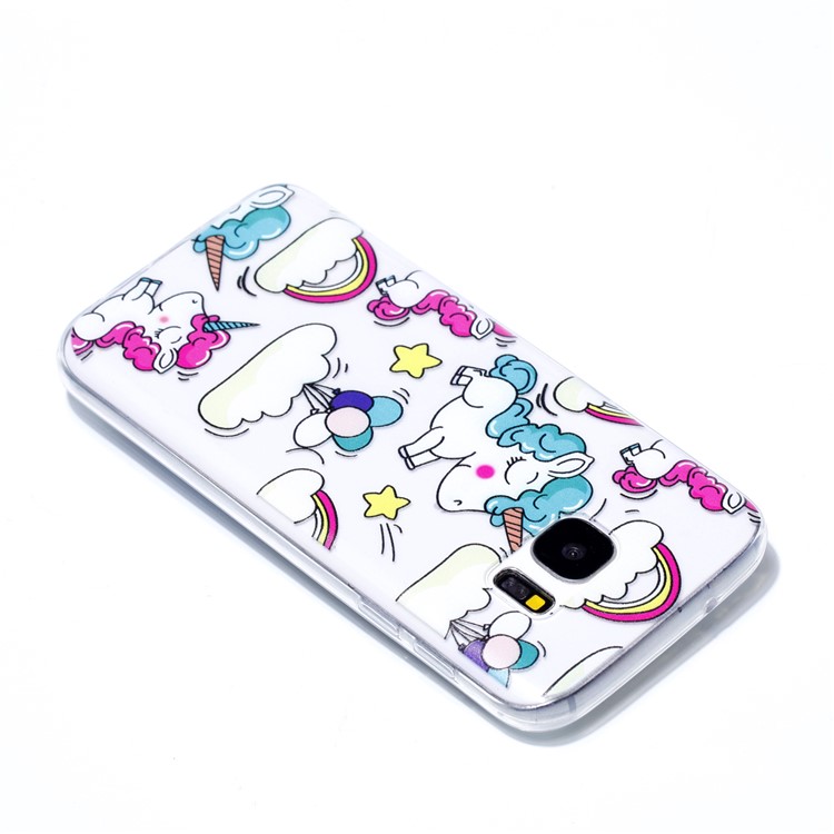 Pattern Printing TPU Protection Back Shell for Samsung Galaxy S7 SM-G930 - Cartoon Unicorn-4