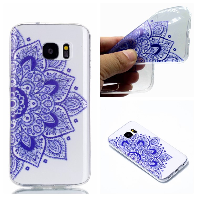 Pattern Printing Gel TPU Phone Case for Samsung Galaxy S7 SM-G930 - Mandala Flower-1