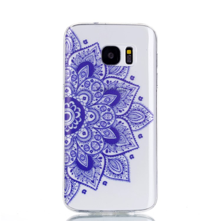 Pattern Printing Gel TPU Phone Case for Samsung Galaxy S7 SM-G930 - Mandala Flower-2
