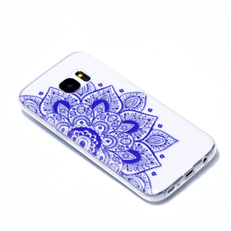 Pattern Printing Gel TPU Phone Case for Samsung Galaxy S7 SM-G930 - Mandala Flower-4