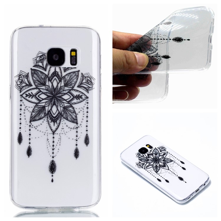 Pattern Printing Gel TPU Phone Cover for Samsung Galaxy S7 SM-G930 - Retro Flower-1