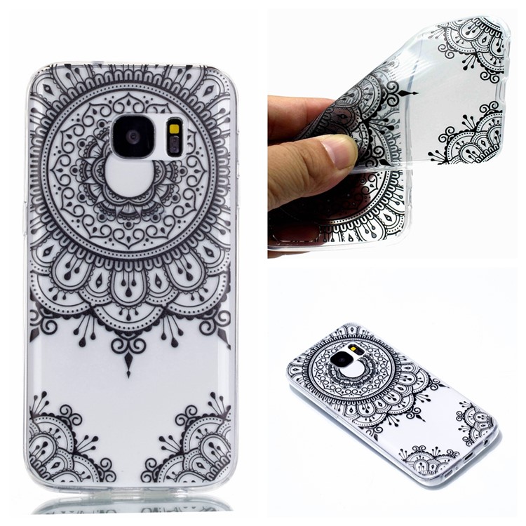 Pattern Printing TPU Cell Phone Case for Samsung Galaxy S7 SM-G930 - Lace Pattern-1