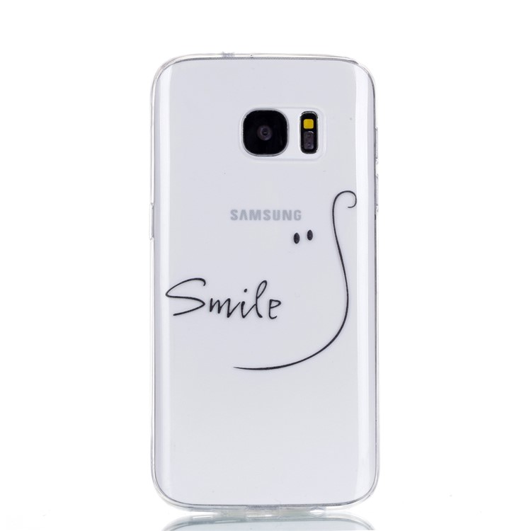 Pattern Printing TPU Cover Shell for Samsung Galaxy S7 SM-G930 - Smile-2