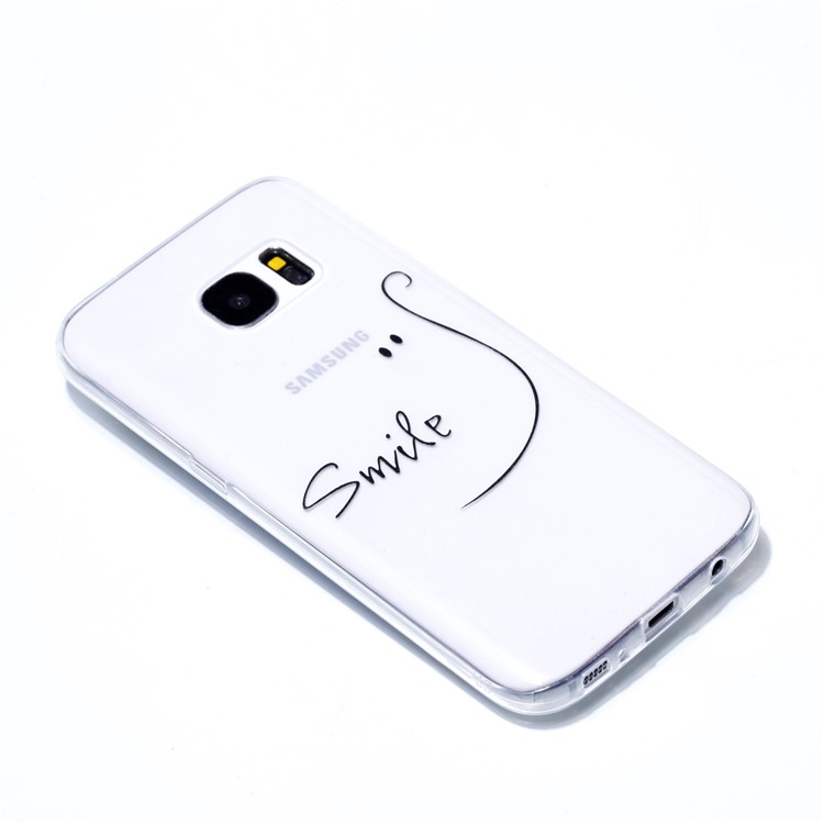 Pattern Printing TPU Cover Shell for Samsung Galaxy S7 SM-G930 - Smile-3