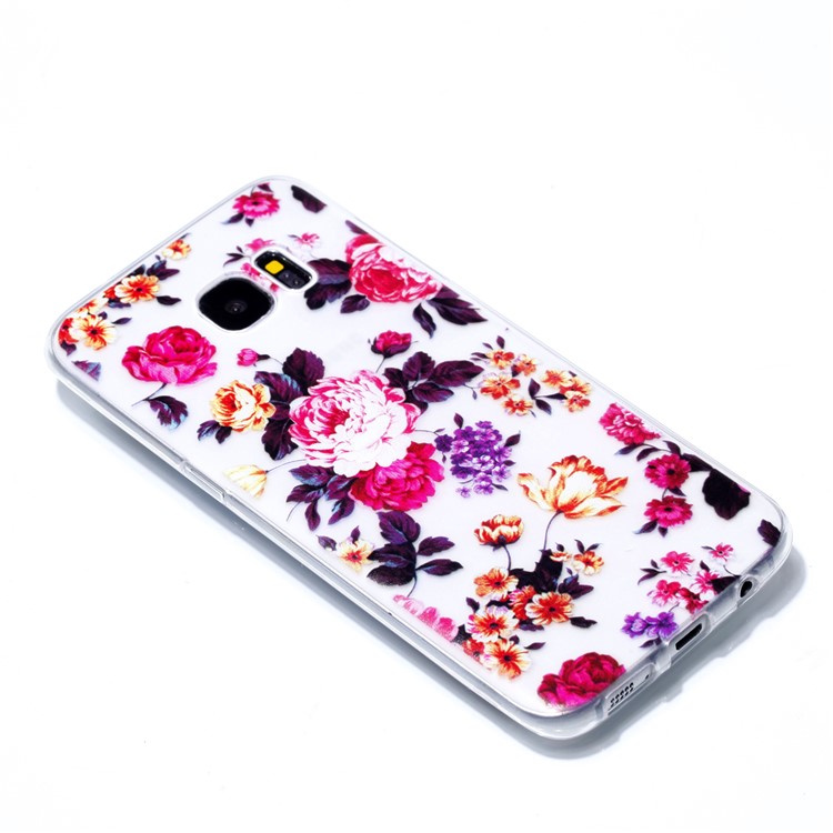 Pattern Printing TPU Mobile Phone Casing for Samsung Galaxy S7 edge SM-G935 - Beautiful Flowers-3