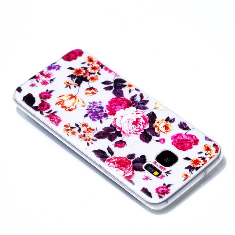 Pattern Printing TPU Mobile Phone Casing for Samsung Galaxy S7 edge SM-G935 - Beautiful Flowers-4