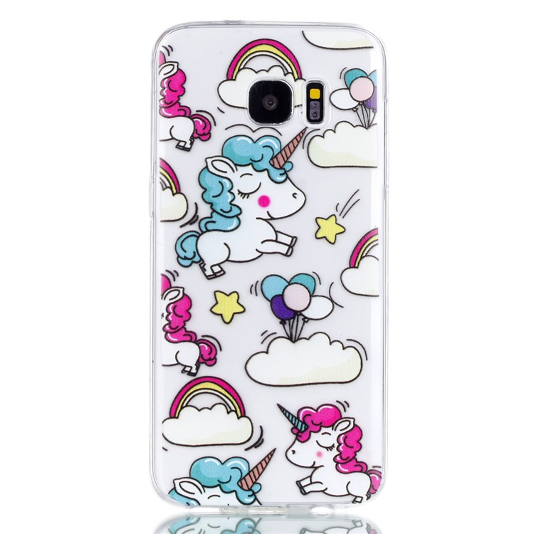 Pattern Printing TPU Phone Casing for Samsung Galaxy S7 edge SM-G935 - Cartoon Unicorn-2