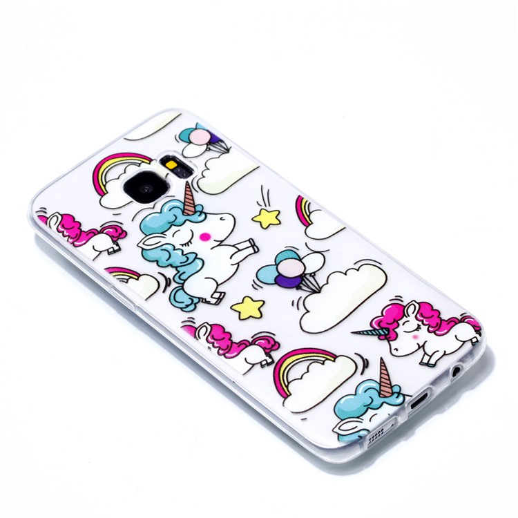 Pattern Printing TPU Phone Casing for Samsung Galaxy S7 edge SM-G935 - Cartoon Unicorn-3