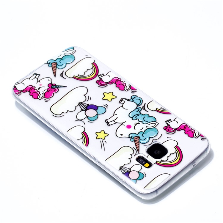 Pattern Printing TPU Phone Casing for Samsung Galaxy S7 edge SM-G935 - Cartoon Unicorn-4