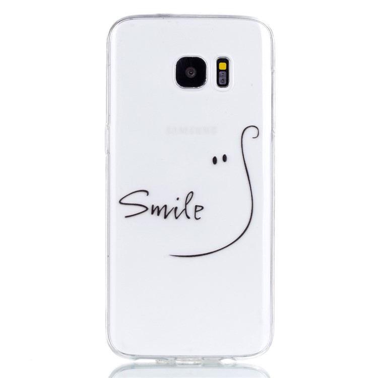 Pattern Printing TPU Mobile Casing for Samsung Galaxy S7 edge SM-G935 - Smile-2