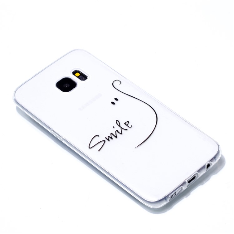 Pattern Printing TPU Mobile Casing for Samsung Galaxy S7 edge SM-G935 - Smile-3