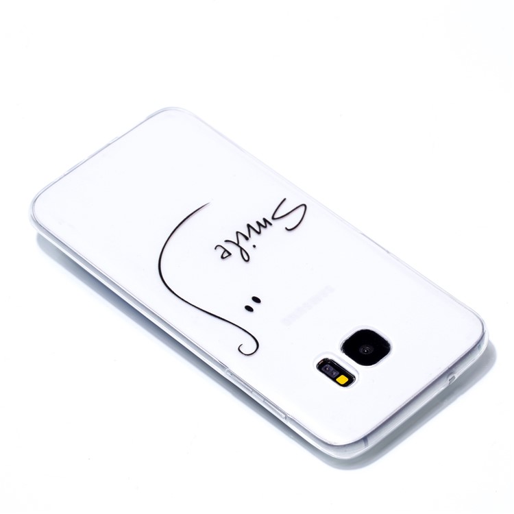 Pattern Printing TPU Mobile Casing for Samsung Galaxy S7 edge SM-G935 - Smile-4