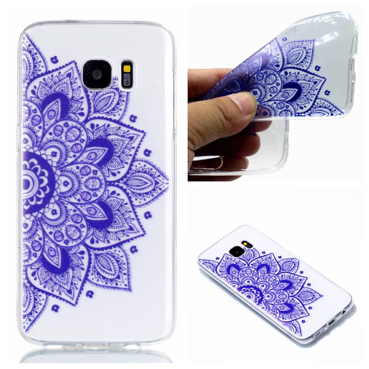 Pattern Printing TPU Mobile Cover for Samsung Galaxy S7 edge SM-G935 - Mandala Flower-1