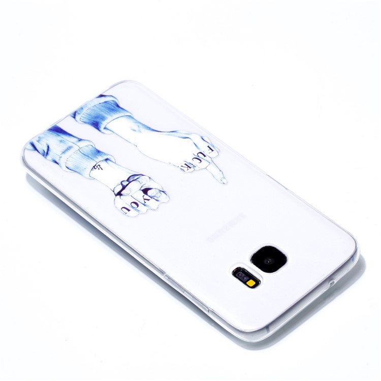 Pattern Printing TPU Phone Cover for Samsung Galaxy S7 edge SM-G935 - Gesture and Words-4