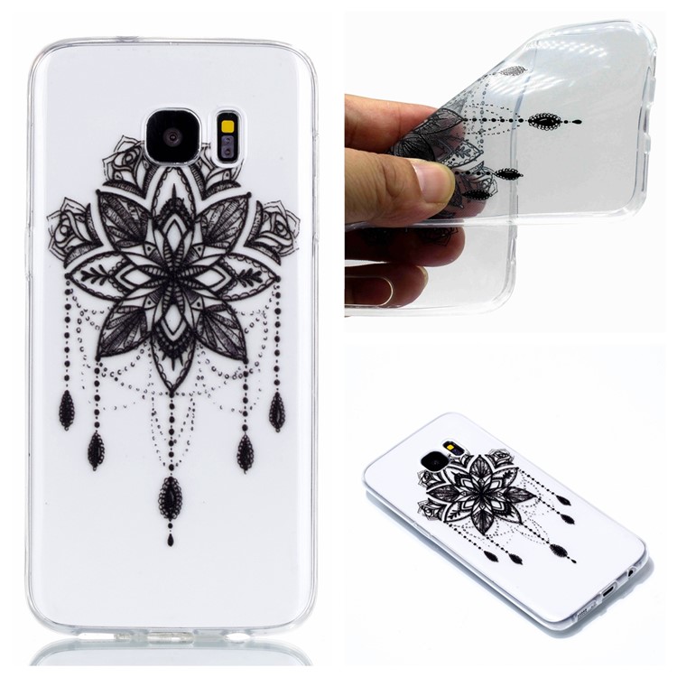 Pattern Printing Flexible TPU Shell for Samsung Galaxy S7 edge SM-G935 - Retro Flower-1