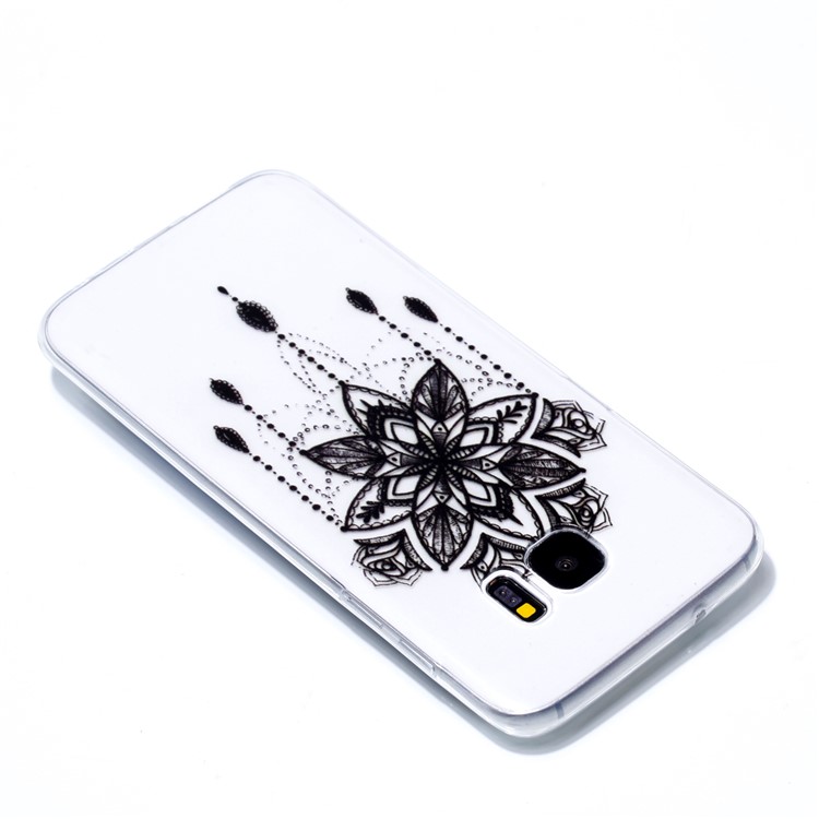 Pattern Printing Flexible TPU Shell for Samsung Galaxy S7 edge SM-G935 - Retro Flower-4