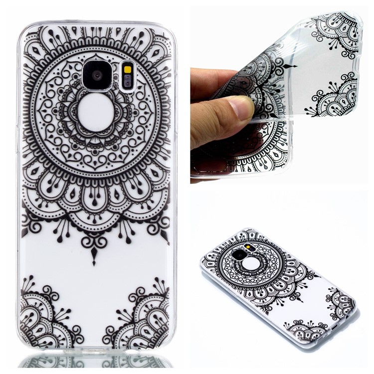 Pattern Printing TPU Protection Phone Shell for Samsung Galaxy S7 edge SM-G935 - Lace Pattern-1