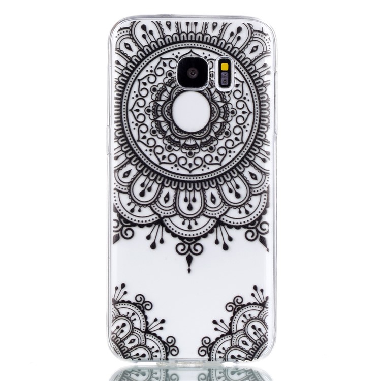 Pattern Printing TPU Protection Phone Shell for Samsung Galaxy S7 edge SM-G935 - Lace Pattern-2