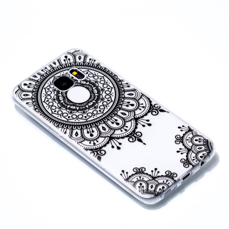 Pattern Printing TPU Protection Phone Shell for Samsung Galaxy S7 edge SM-G935 - Lace Pattern-3