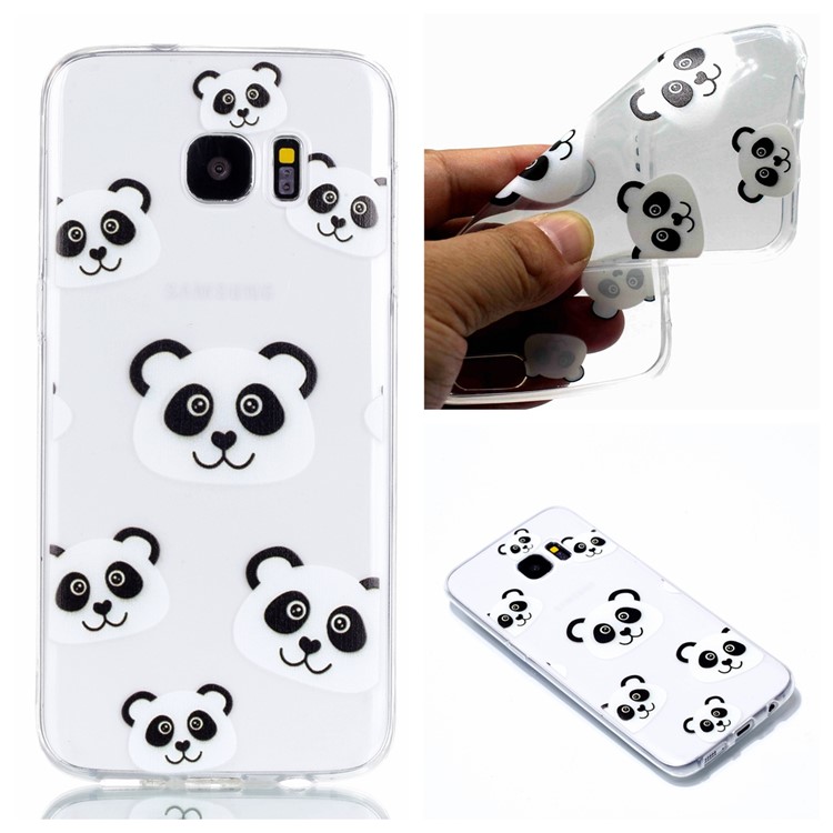 Pattern Printing Gel TPU Protector Cover for Samsung Galaxy S7 edge SM-G935 - Panda Pattern-1