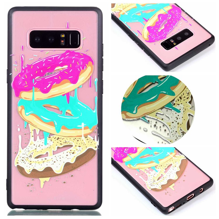 Rubberized Embossed Soft TPU Mobile Case for Samsung Galaxy Note 8 SM-N950 - Donuts-2