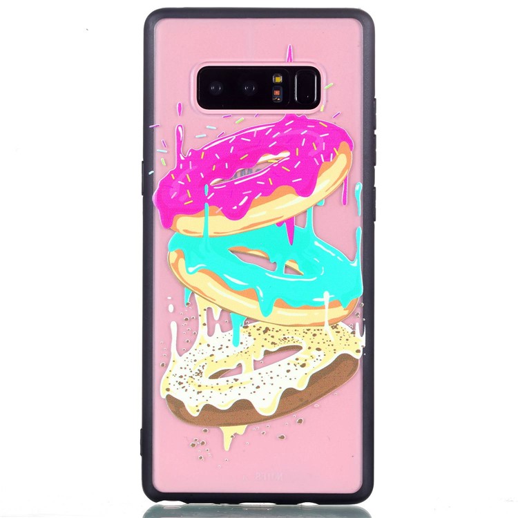 Rubberized Embossed Soft TPU Mobile Case for Samsung Galaxy Note 8 SM-N950 - Donuts-6