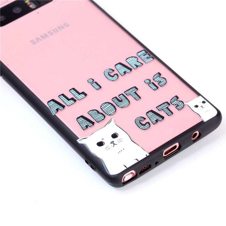 Rubberized Embossed PC + TPU Mobile Cover for Samsung Galaxy Note 8 SM-N950 - Lovely Cats-3