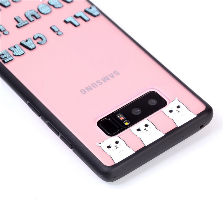 Rubberized Embossed PC + TPU Mobile Cover for Samsung Galaxy Note 8 SM-N950 - Lovely Cats-4