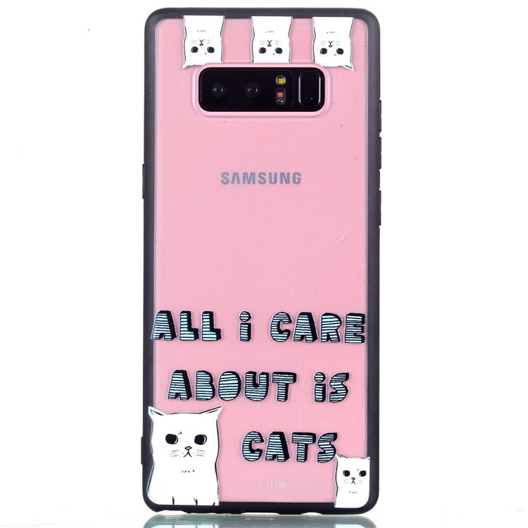 Rubberized Embossed PC + TPU Mobile Cover for Samsung Galaxy Note 8 SM-N950 - Lovely Cats-5