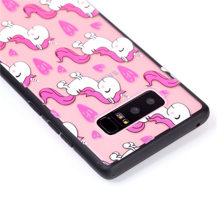 Rubberized Embossed PC + TPU Phone Shell for Samsung Galaxy Note 8 SM-N950 - Adorable Unicorns-4
