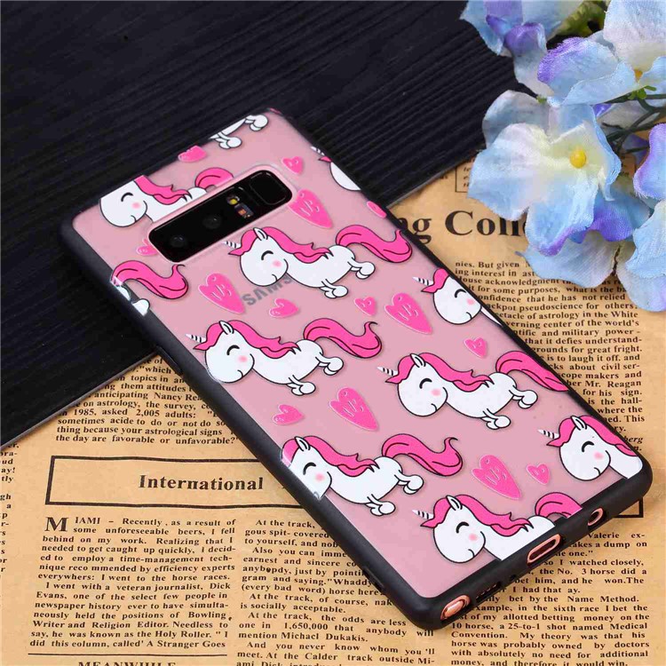 Rubberized Embossed PC + TPU Phone Shell for Samsung Galaxy Note 8 SM-N950 - Adorable Unicorns-8