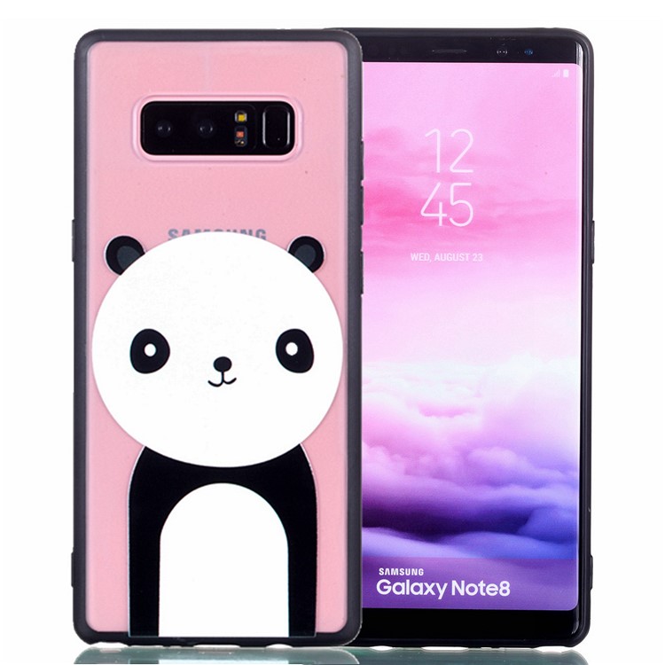 For Samsung Galaxy Note 8 SM-N950 Rubberized Embossed PC + TPU Protective Case - Panda-1